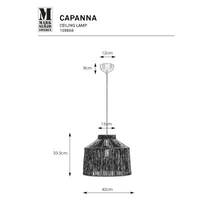 Markslöjd 108668 - Hanglamp aan een koord CAPANNA 1xE27/40W/230V zwart