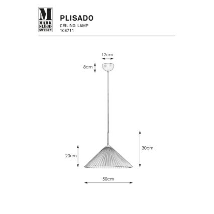Markslöjd 108711 - Suspension filaire PLISADO 1xE27/40W/230V d. 50 cm blanc
