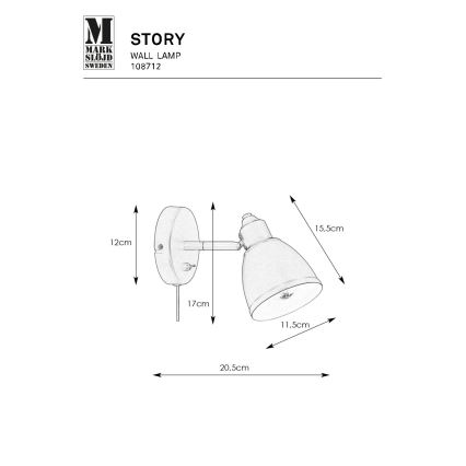 Markslöjd 108712 - Wandlamp STORY 1xE14/40W/230V zwart
