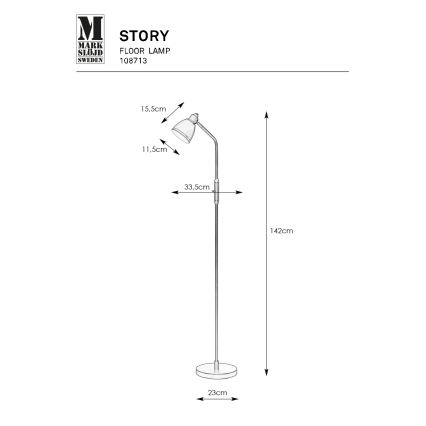 Markslöjd 108713 - Lampadaire STORY 1xE14/40W/230V noir