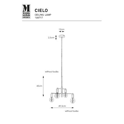 Markslöjd 108717 - Suspension filaire CIELO 6xE27/40W/230V noir