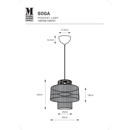 Markslöjd 108767 - Hanglamp aan een koord SOGA 1xE27/40W/230V goud