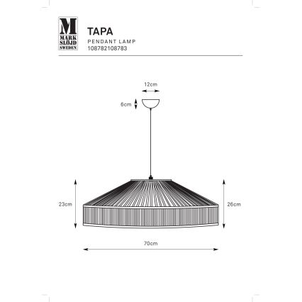 Markslöjd 108783 - Suspension filaire TAPA 1xE27/40W/230V beige/bambou