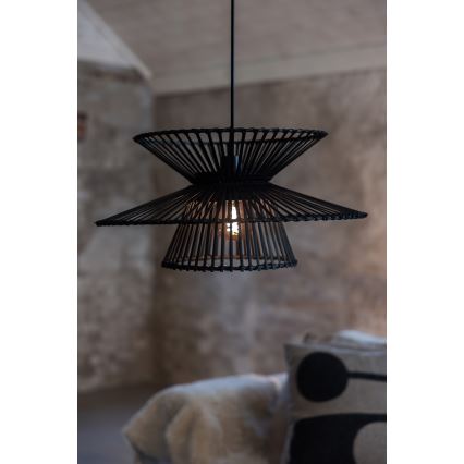 Markslöjd 108784 - Suspension filaire DUPLICI 1xE27/40W/230V noir/bambou