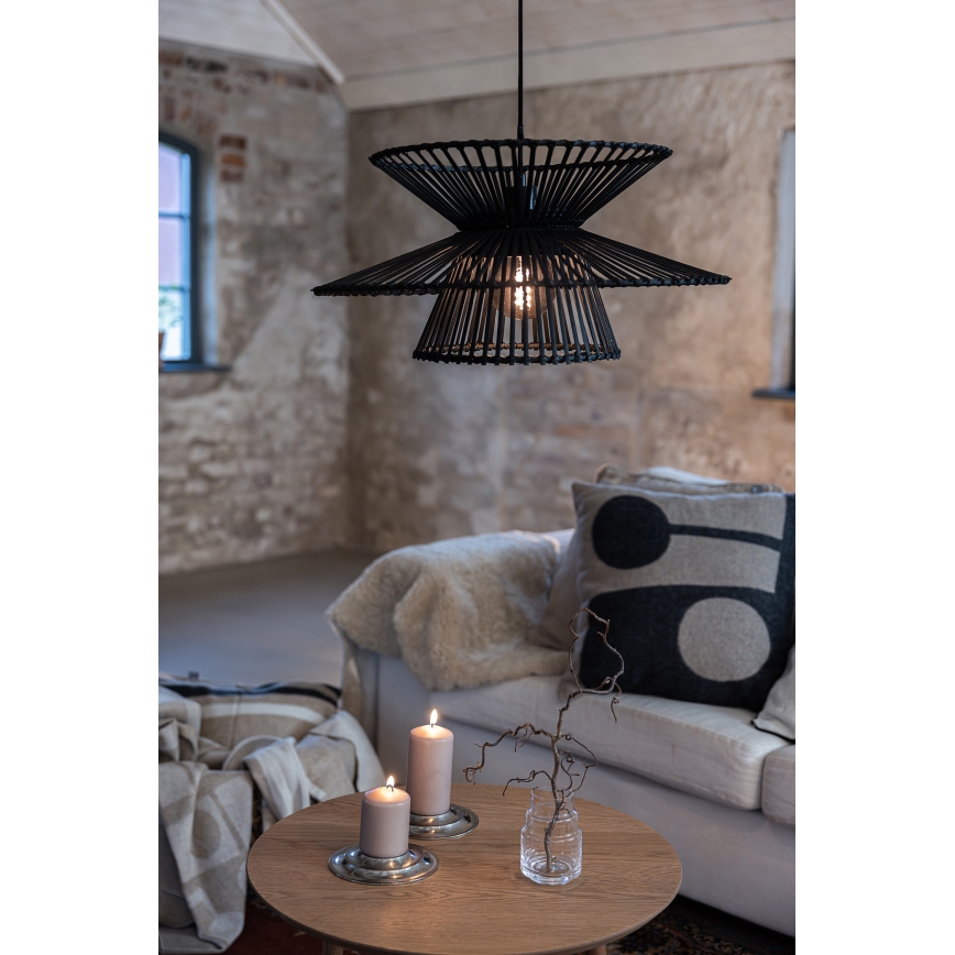 Markslöjd 108784 - Suspension filaire DUPLICI 1xE27/40W/230V noir/bambou