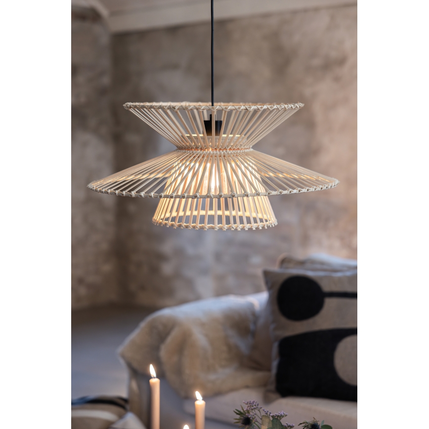 Markslöjd 108785 - Suspension filaire DUPLICI 1xE27/40W/230V beige/bambou