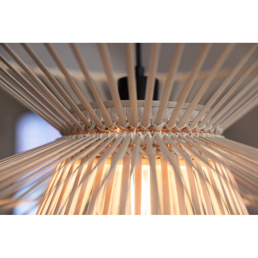 Markslöjd 108785 - Suspension filaire DUPLICI 1xE27/40W/230V beige/bambou