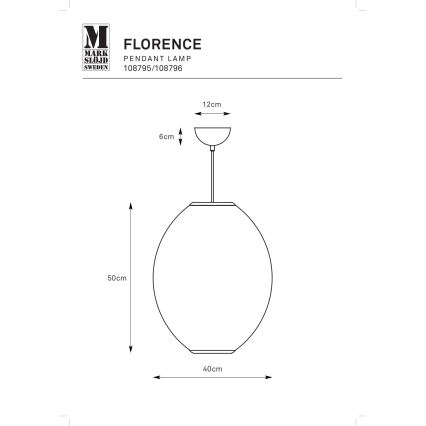 Markslöjd 108796 - Hanglamp aan een koord FLORENCE 1xE27/40W/230V wit