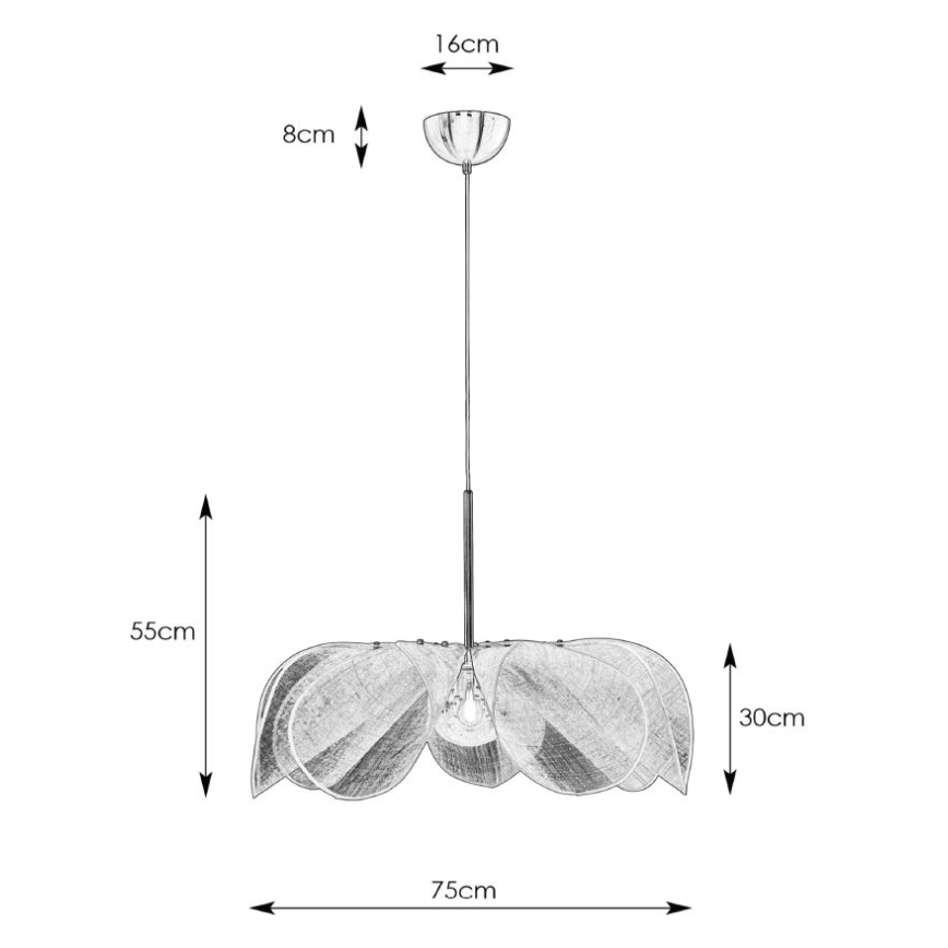 Markslöjd 108818 - Suspension filaire STYRKA 1xE27/40W/230V d. 75 cm blanc