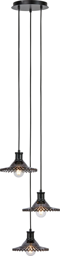 Markslöjd 108853 - Hanglamp aan een koord NOVIA 3xE27/40W/230V zwart/gerookt