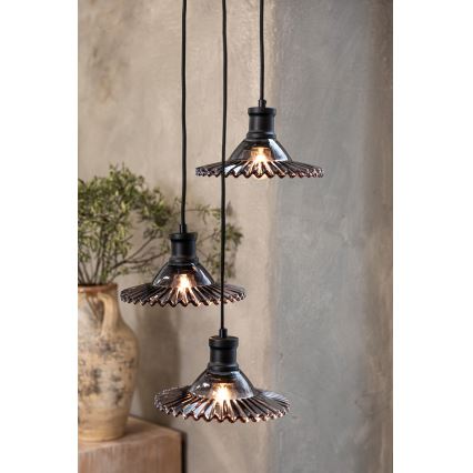 Markslöjd 108853 - Hanglamp aan een koord NOVIA 3xE27/40W/230V zwart/gerookt