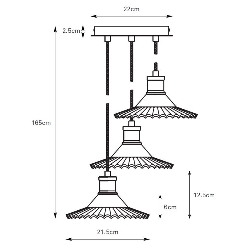Markslöjd 108853 - Hanglamp aan een koord NOVIA 3xE27/40W/230V zwart/gerookt