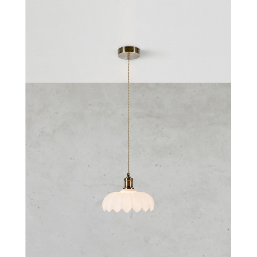 Markslöjd 108857 - Hanglamp aan een koord KURAGE 1xE27/40W/230V messing/wit