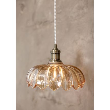 Markslöjd 108858 - Hanglamp aan een koord KURAGE 1xE27/40W/230V messing/gerookt beige