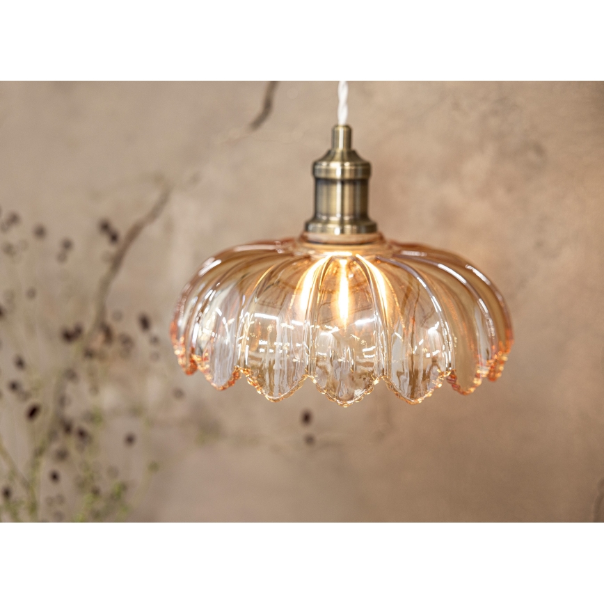 Markslöjd 108858 - Hanglamp aan een koord KURAGE 1xE27/40W/230V messing/gerookt beige