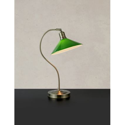 Markslöjd 108864 - Lampe de table VELA 1xE27/40W/230V laiton/vert