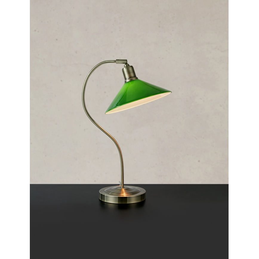 Markslöjd 108864 - Tafellamp VELA 1xE27/40W/230V messing/groen