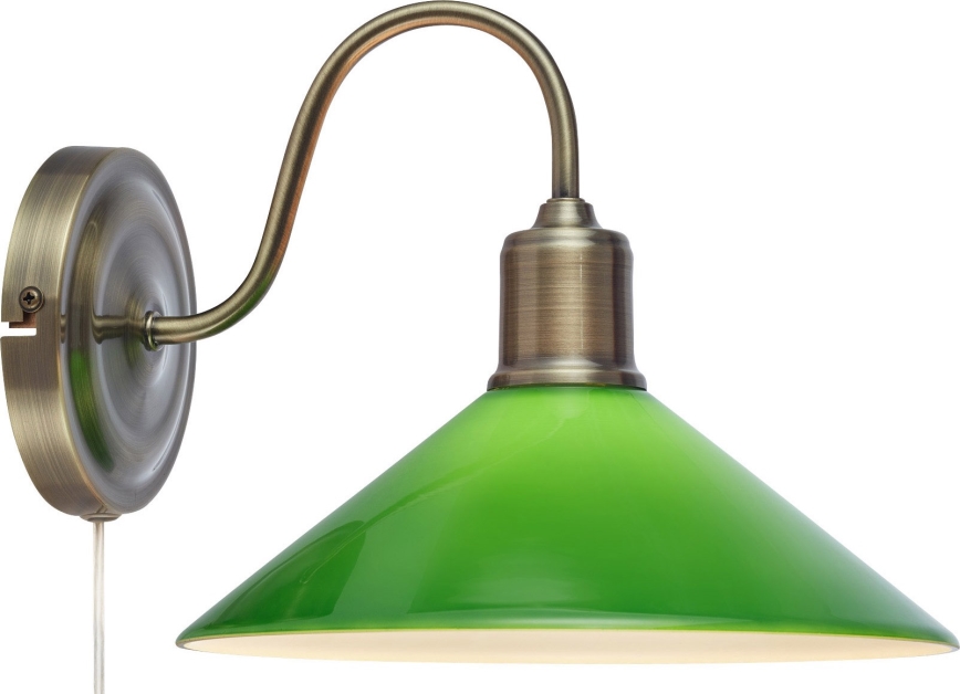 Markslöjd 108866 - Wandlamp VELA 1xE27/40W/230V messing/groen