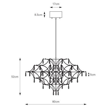 Markslöjd 108870 - LED Dimbare kristallen hanglamp aan een snoer EFESOS LED/25W/230V diameter 80 cm