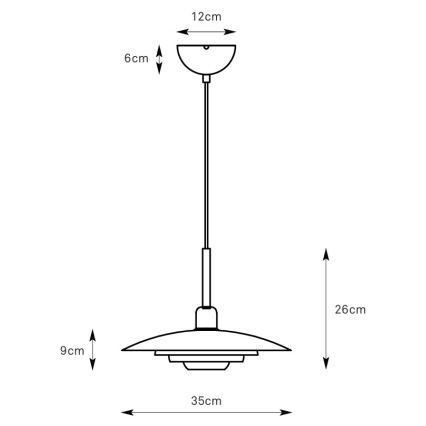Markslöjd 108875 - Hanglamp aan kabel PINY 1xE27/60W/230V Ø 35 cm beige
