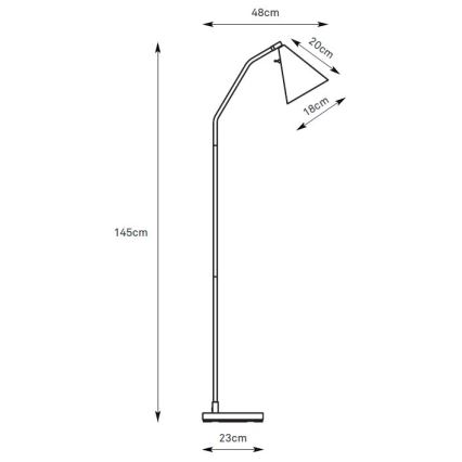 Markslöjd 108889 - Dimbare LED vloerlamp FUNIL LED/4,9W/230V CRI 90 zwart
