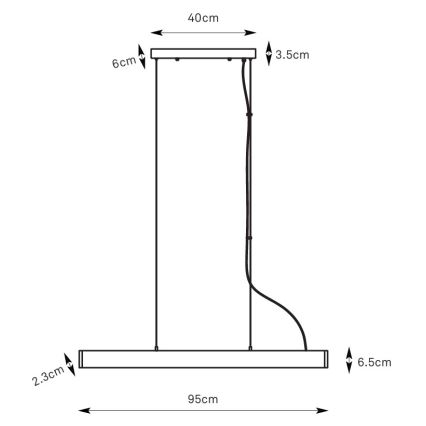 Markslöjd 108892 - Suspension dimmable sur câble PLANO LED/38W/230V blanche
