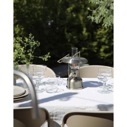 Markslöjd 108894 - Lampe de table d'extérieur LED rechargeable dimmable FANOS, 2,5 W / 3,7 V, 4000 mAh, IP44, laiton