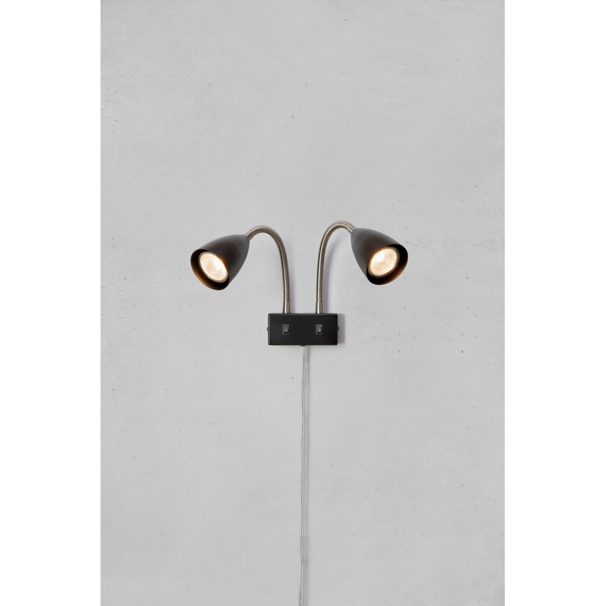 Markslöjd 108901 - Wandspot CIRO 2xGU10/7W/230V zwart