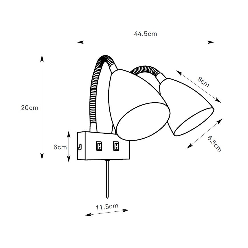 Markslöjd 108901 - Wandspot CIRO 2xGU10/7W/230V zwart