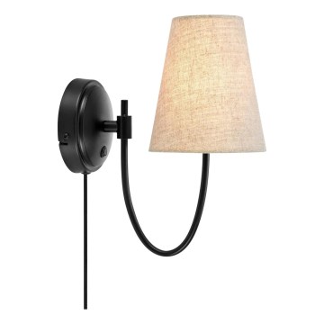 Markslöjd 108907 - Wandlamp AMAR 1xE14/40W/230V linnen/zwart