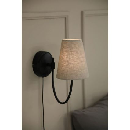 Markslöjd 108907 - Wandlamp AMAR 1xE14/40W/230V linnen/zwart