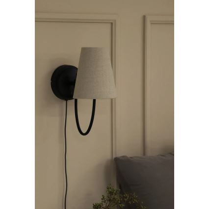 Markslöjd 108907 - Wandlamp AMAR 1xE14/40W/230V linnen/zwart