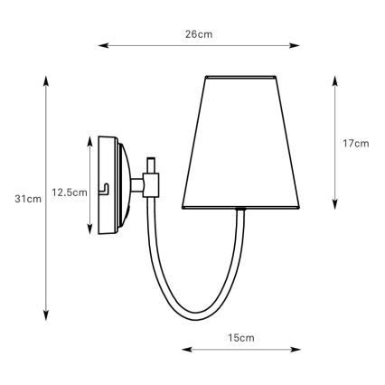 Markslöjd 108907 - Wandlamp AMAR 1xE14/40W/230V linnen/zwart