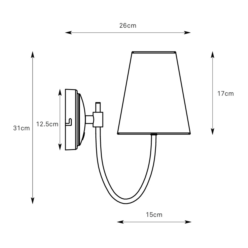 Markslöjd 108907 - Wandlamp AMAR 1xE14/40W/230V linnen/zwart