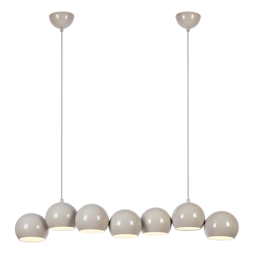 Markslöjd 108914 - Hanglamp met kabel CUPOLO 7xE14/40W/230V grijs