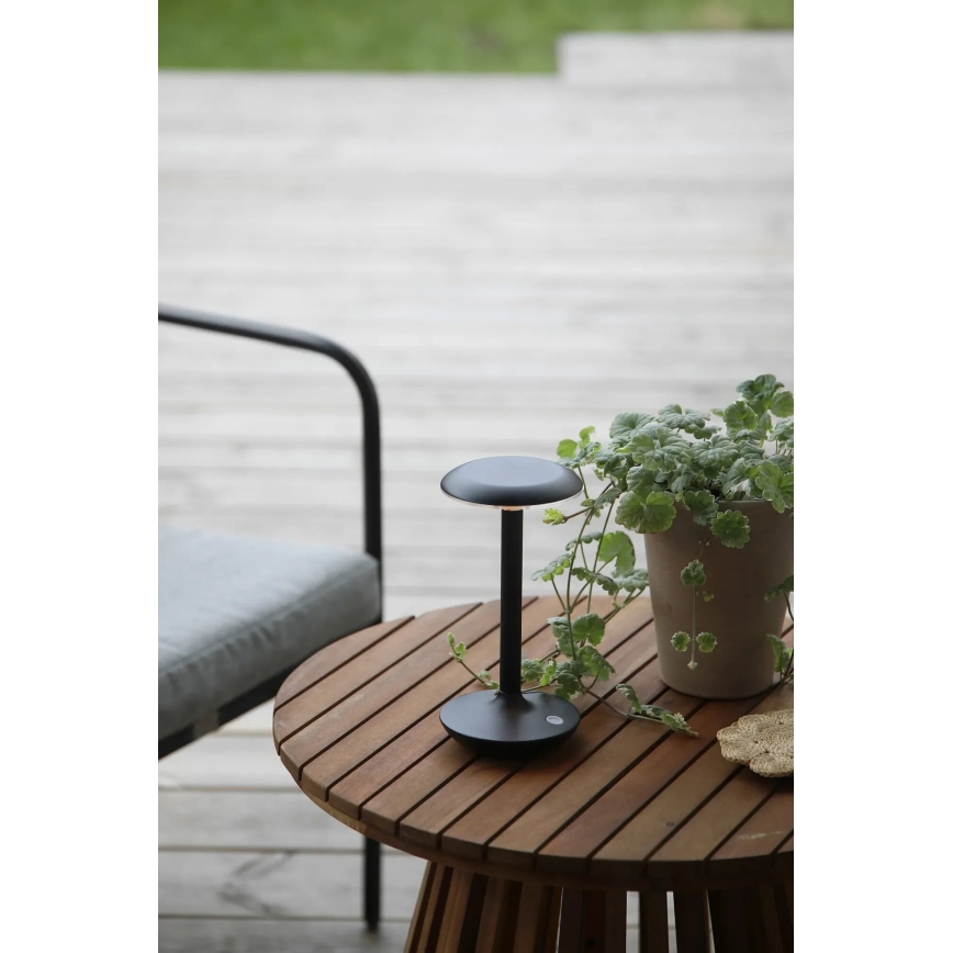 Markslöjd 108918 - Lampe de table d'extérieur à intensité variable et rechargeable PETIT LED/2W/1800 mAh 2200/2700/3000K IP44 noir