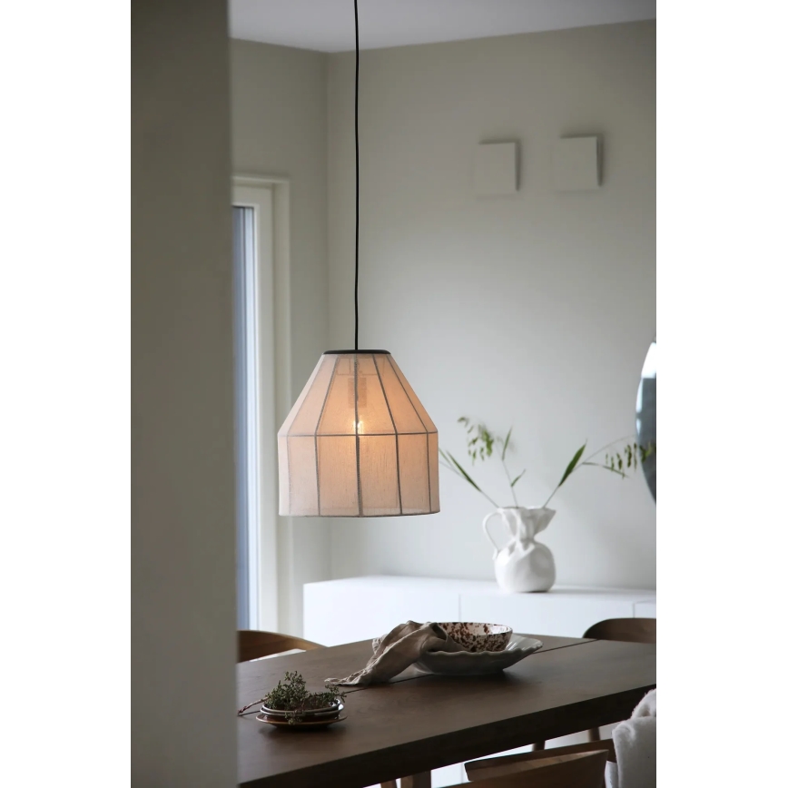 Markslöjd 108956 - Suspension sur câble AIKO 1xE27/60W/230V Ø 37 cm crème/noir
