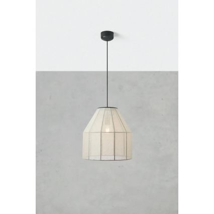 Markslöjd 108956 - Suspension sur câble AIKO 1xE27/60W/230V Ø 37 cm crème/noir