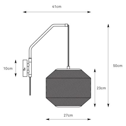 Markslöjd 108957 - Applique murale ASUKA 1xE27/60W/230V lin/noir