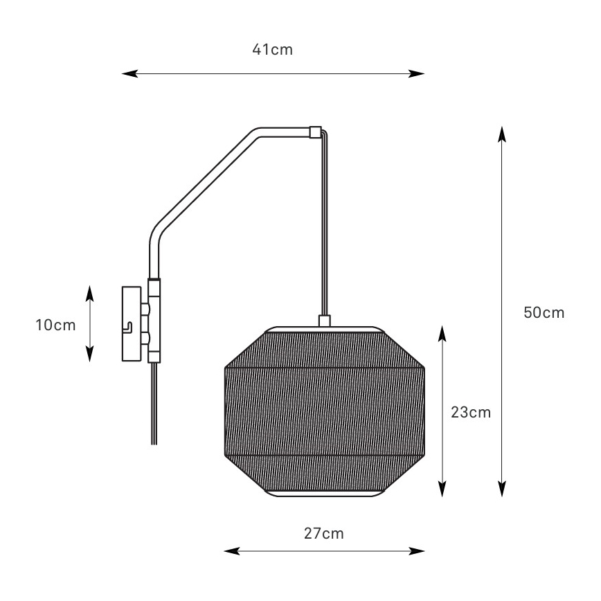 Markslöjd 108957 - Applique murale ASUKA 1xE27/60W/230V lin/noir