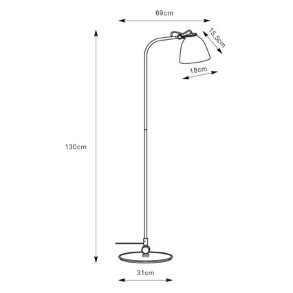 Markslöjd 108966 - Vloerlamp TILT 1xE27/60W/230V grijs
