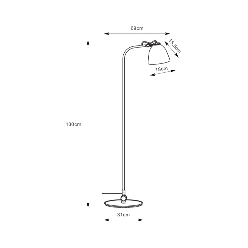 Markslöjd 108966 - Vloerlamp TILT 1xE27/60W/230V grijs