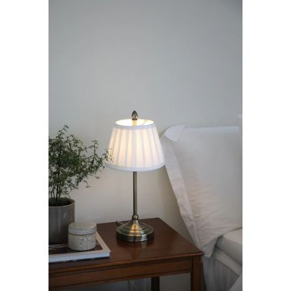 Markslöjd 108973 - Lampe de table OXFORD 1xE14/40W/230V blanche/laiton