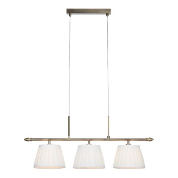 Markslöjd 108975 - Hanglamp aan kabel OXFORD 3xE14/40W/230V messing/wit