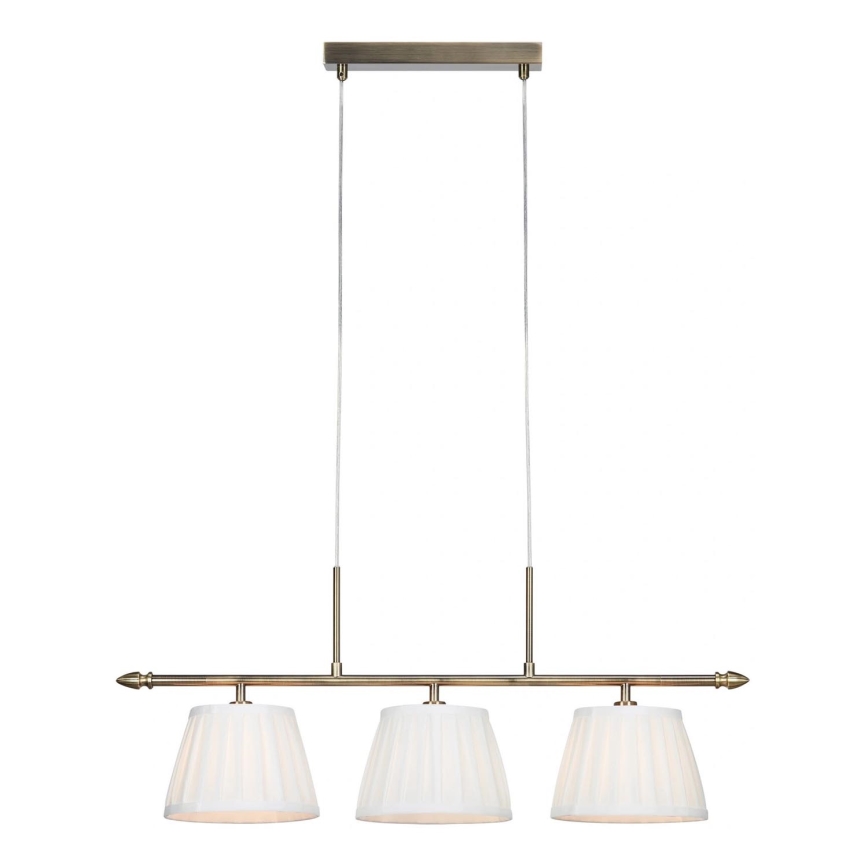 Markslöjd 108975 - Hanglamp aan kabel OXFORD 3xE14/40W/230V messing/wit