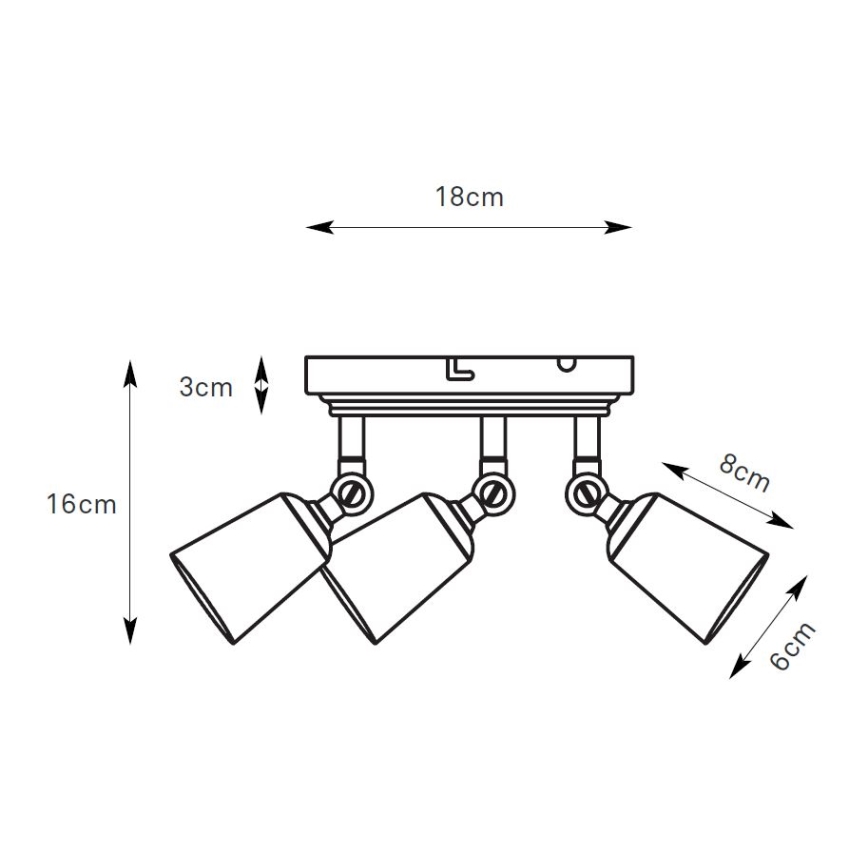 Markslöjd 108980 - Plafondspot TINY 3xGU10/7W/230V messing