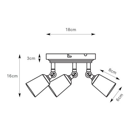 Markslöjd 108981 - Plafondspot TINY 3xGU10/7W/230V glanzend chroom