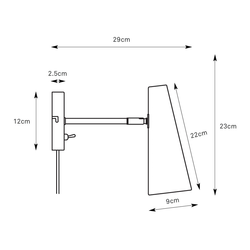 Markslöjd 108992 - Wandlamp PEAK 1xE14/40W/230V grijs