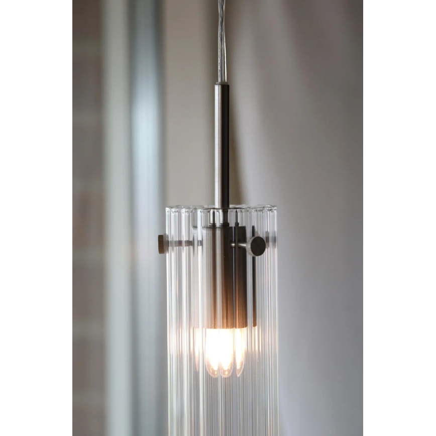 Markslöjd 109013 - Suspension à câble TIBIA 1xE14/40W/230V verre transparent/laiton