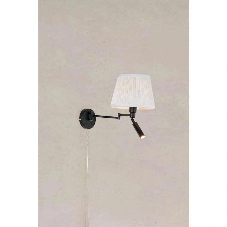 Markslöjd 109016 - Applique murale LED PIVOT 1xE27/40W/230V + LED/4W crème/noire